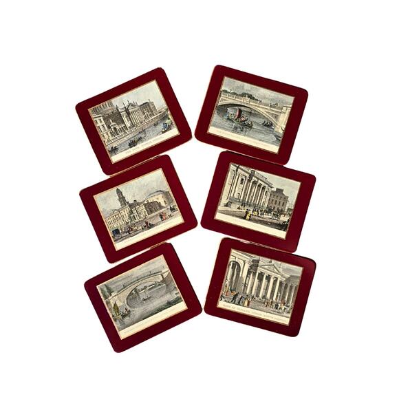 Vintage Ladyclair Coaster Set of 6, Old Money Style, Irish Bar Accessories - Picture 1 of 9